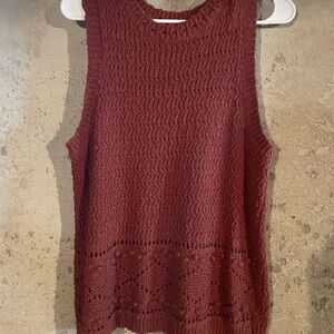 Universal Thread Red Ribbed Sleeveless Tank Top
